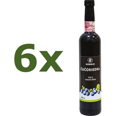 Dobrio Čučoriedka lesná 100% ovocná šťava BIO 6 x 500 ml