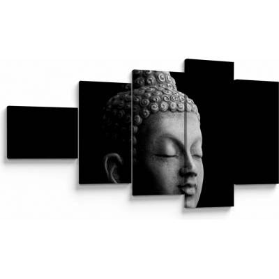 Obraz - Budha, portrét, päťdielne 110x60 cm