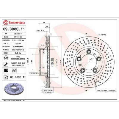 Brzdový kotúč BREMBO 09.C880.11 09.C880.11