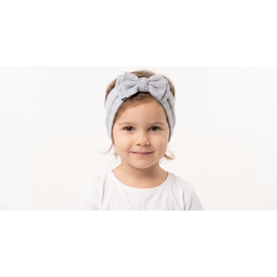 Kids Fashion Dievčenská čelenka s mašličkou svetlo sivá