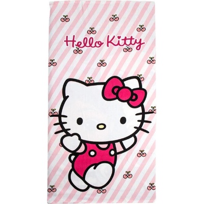 CurePink Dětský ručník osuška Hello Kitty Postava 70 x 140 cm