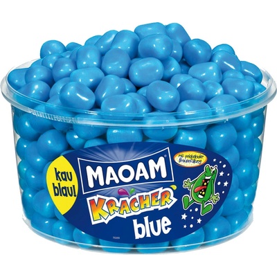 Maoam Blue Kracher Žvýkací bonbony s práškovou náplní 1200 g dóza 265 ks