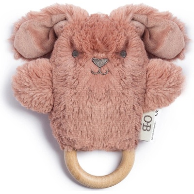 OB Designs Plyšové chrastítko králíček Dusty Pink