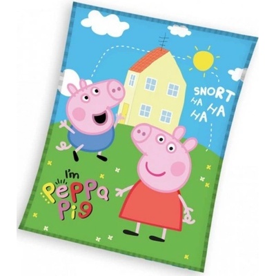 Carbotex Detská veľká fleecová deka Prasiatko Peppa Peppa Pig