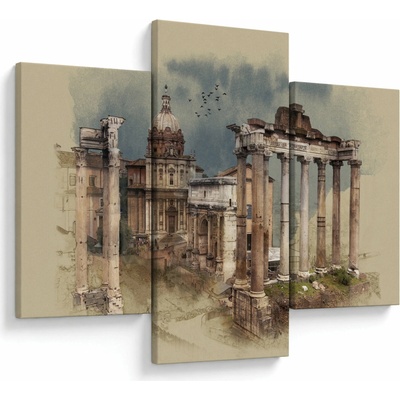 Obraz - Forum Romanum, Rím, Taliansko, trojdielne 90x60 cm