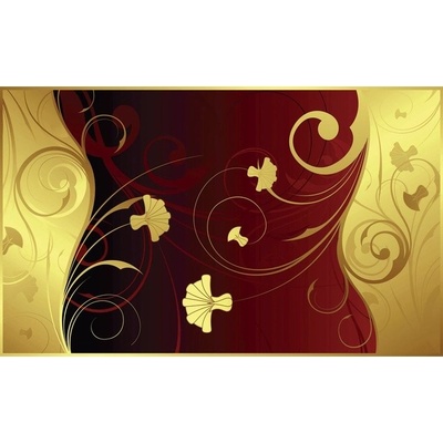 Preinterier FT3408 Fototapeta na stenu Zlatočervené kvety vlies 104cm x 70cm