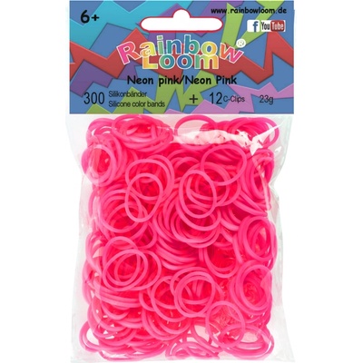 RAINBOW LOOM Original gumičky 300 kusov neónovo ružové