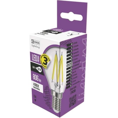 Emos LED žiarovka Filament Mini Globe 6W E14 neutrálna biela