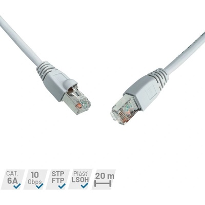 Solarix C6A-315GY-20MB 10G patch CAT6A, SFTP LSOH, 20m, šedý