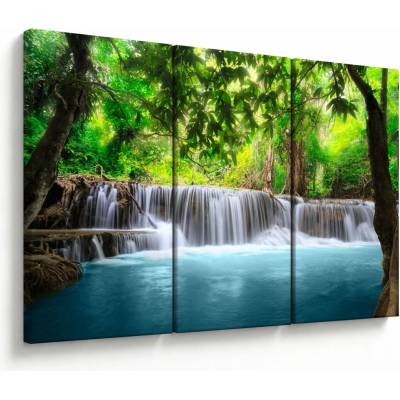Obraz - modrý vodopád, trojdielne 120x80 cm