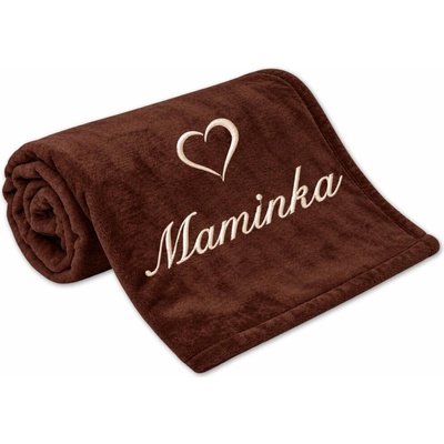 Povlečení Plus Deka pro maminku se srdíčkem tmavě hnědá 150x200