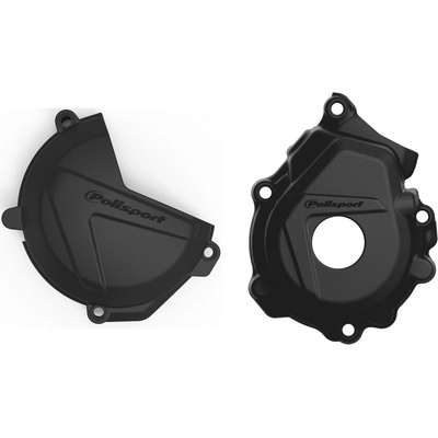 POLISPORT sada krytu alternátoru, spojky a vodního čerpadla KTM SX-F/XC-F 250/350 16-22; HUSQVARNA FC 250/350 16-22 barva černá (8461400001+8460400001+8485200001)
