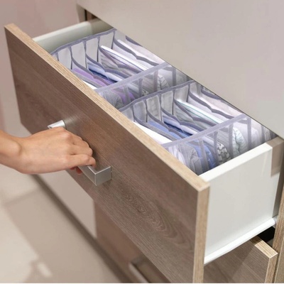 Alpina Organizér do zásuvky na oblečenie, 9 priehradiek, priehľadný š 25 × v 20 cm
