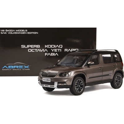 Abrex škoda Yeti FL Outdoor 2013 ŠedoMetalíza časopis s modelem zelená 1:18
