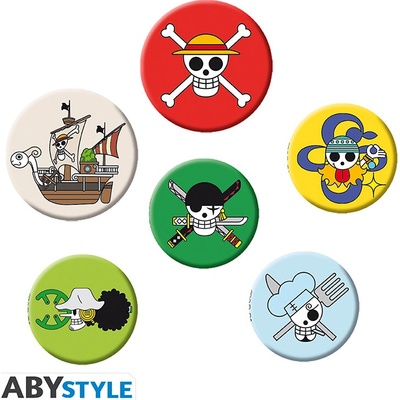 Set odznáčků - ONE PIECE "Lebky 5 druhů, ABYACC513