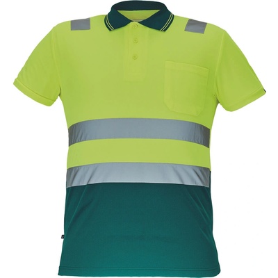 Ciudades CADIZ HV HI-VIS polokošeľa s krátkym rukávom zelená/HV žltá XL