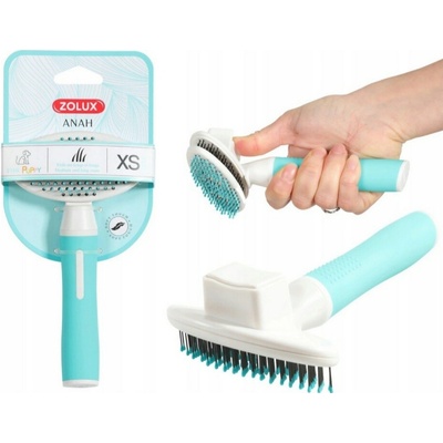 Zolux ANAH Senzitive Vysouvací Kartáč pro štěňata a malé psy Hair Removal Button XS tyrkysová – Hledejceny.cz