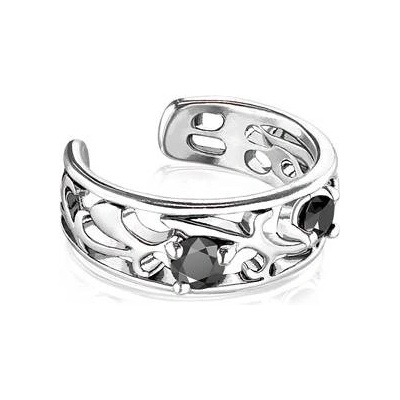 Šperky4U falešný piercing do ucha klips se zirkony FP1015-ST
