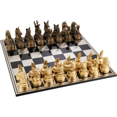 Luxusní šachová sada Chess Animals Gold & Bronze – 60*15*60 cm - J-Line by Jolipa