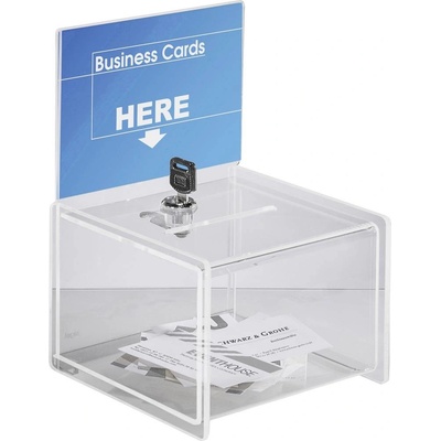 Sigel box pre promoakcie s vhadzovacím výrezom uzamykateľný VA151 150 x 150 x 212 mm priehľadná