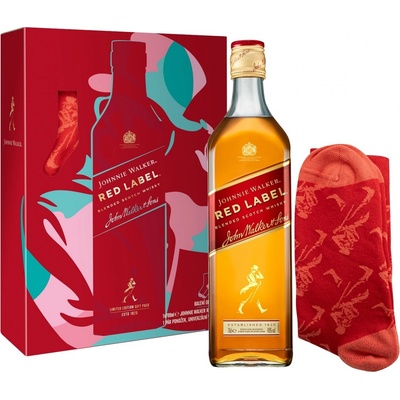 Johnnie Walker Red Label 40% 0,7 l (dárkové balení ponožky)