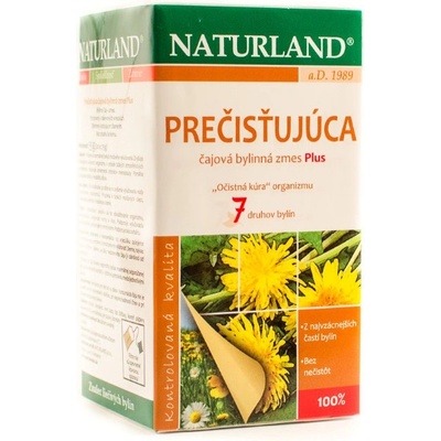 NATURLAND Magyarország Kft. NATURLAND PREČISŤUJÚCA ČAJOVÁ ZMES PLUS bylinný čaj nálevové vrecúška 20 x 1,75 g