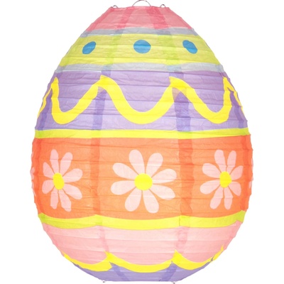 Party Papierový lampión veľkonočné vajíčko s margarétkami 25 cm