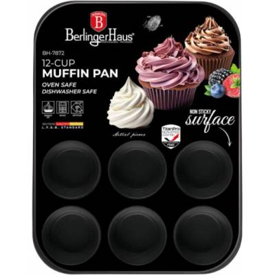 Berlingerhaus Forma na muffiny 12 ks s titanovým povrchem Carbon Pro Collection BH-7872