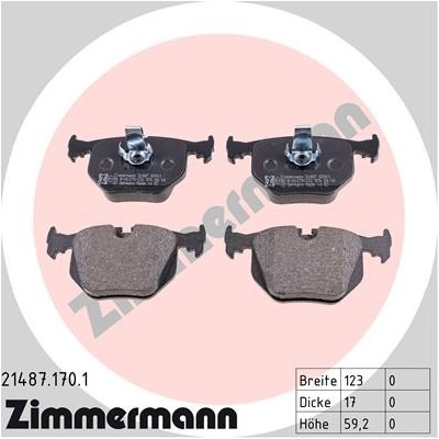 ZIMMERMANN Sada brzdových platničiek kotúčovej brzdy 214871701