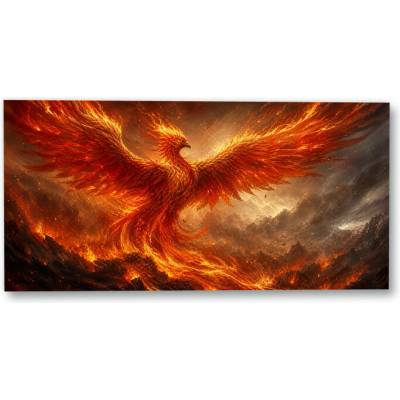 Plakát – Ohnivý pták nad plameny Bez rámu Ano Bez rámu 60 × 30 cm – Hledejceny.cz