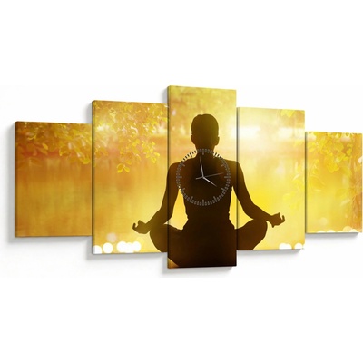 Obraz - Meditácia (s hodinami), päťdielne 150x80 cm s hodinami