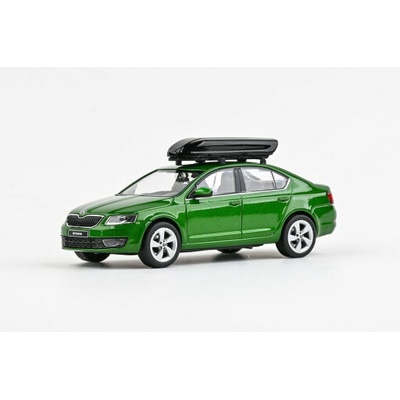 Abrex Škoda Octavia III 2012 s boxem Zelená Rallye Metalíza 1:43
