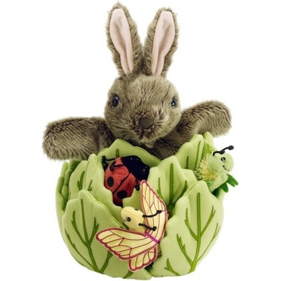 The Puppet Company prstoví maňásci Králík v hlávce salátu 35 cm
