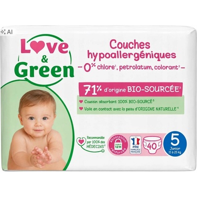 Love&Green Hypoalergenní 5 11-25 kg 40 ks