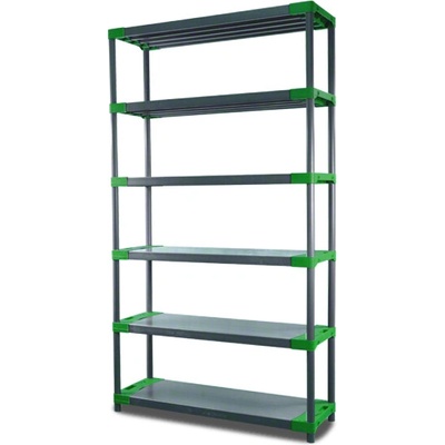 Tvujregal Regál plastový JUPITER-6 222x100x46 PVC červený/zelený Povrchová úprava: Zelená