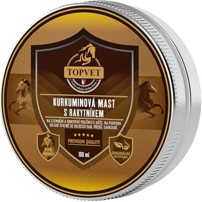 Topvet Kurkumínová masť s rakytníkom pre kone 0,1 l