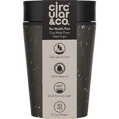 Circular Cup Grey and Ink Black 340 ml