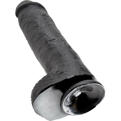 King Cock 11' Penis s semenníkmi čierne dildo 28 cm