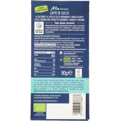Mascao Bio vegan čokoládao s kokosovým mlékem i cukrem 80 g