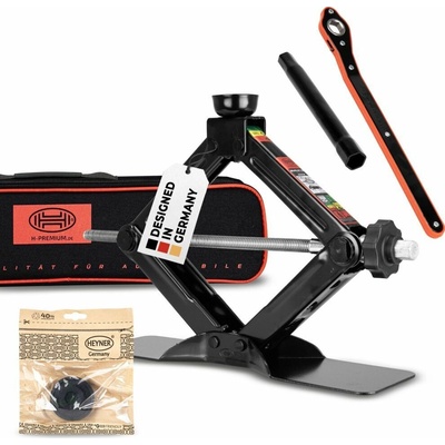 Heyner Nůžkový zvedák s račnou ULTRA LIFT M, nosnost 1500 kg, kulaté sedlo