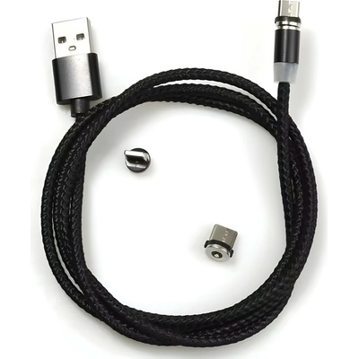 Harahu KP30706 USB nabíjací 3v1 s magnetickými koncovkami černý