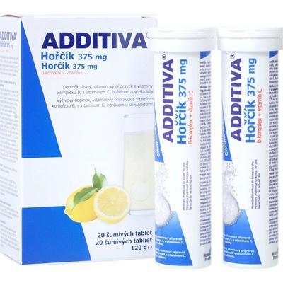 Magnesium 375 g + B-Komplex + Vitamín C 20 tabliet