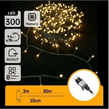 Aigostar – LED vonkajší vianočný svetelný reťazec, 300 LED, 8 režimov, 30 m, IP44, teplá biela | B10303ABNQ