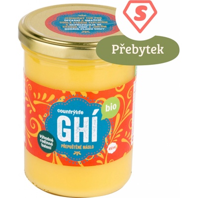 Country Life Bio přepuštěné Máslo Ghí 450 ML
