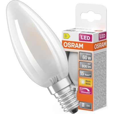 Osram LED žárovka Filament B60 E14 806 lm 2700 K tisková struna filament DIM