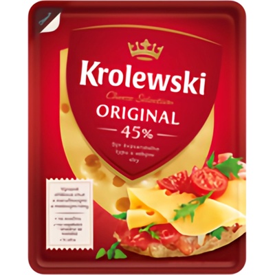 Krolewski Original 45 % sýr švýcarského typu s velkými oky plátky 100 g