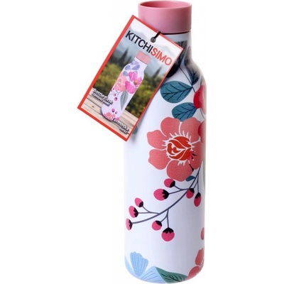 Kitchisimo Nerezová termoska se stop ventilem 480 ml růžová