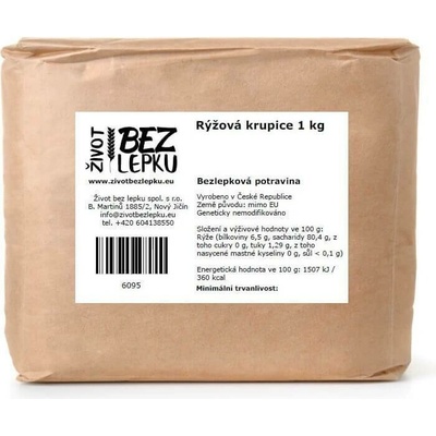 Život bez lepku Rýžová krupice hrubá 1 kg