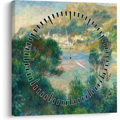 Obraz - Auguste Renoir, View of Monte Carlo from Cap Martin, reprodukcia (s hodinami), jednodielne 30x30 cm s hodinami
