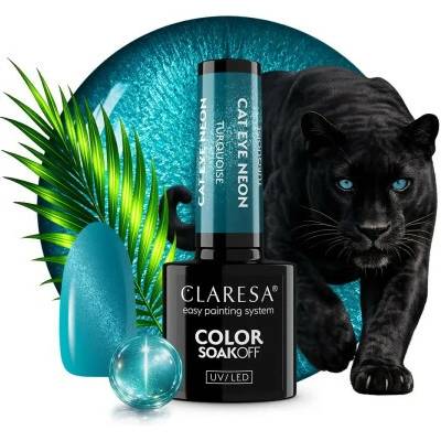Claresa Gél lak Cat Eye NEON TURQUOISE Neónový tyrkys 5 ml